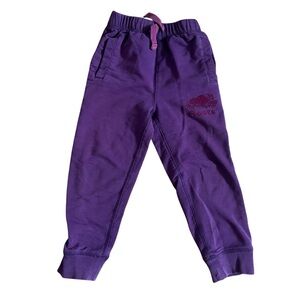 Roots Purple pull on Sweatpants with Elastic Waistband 100% cotton girls 3T